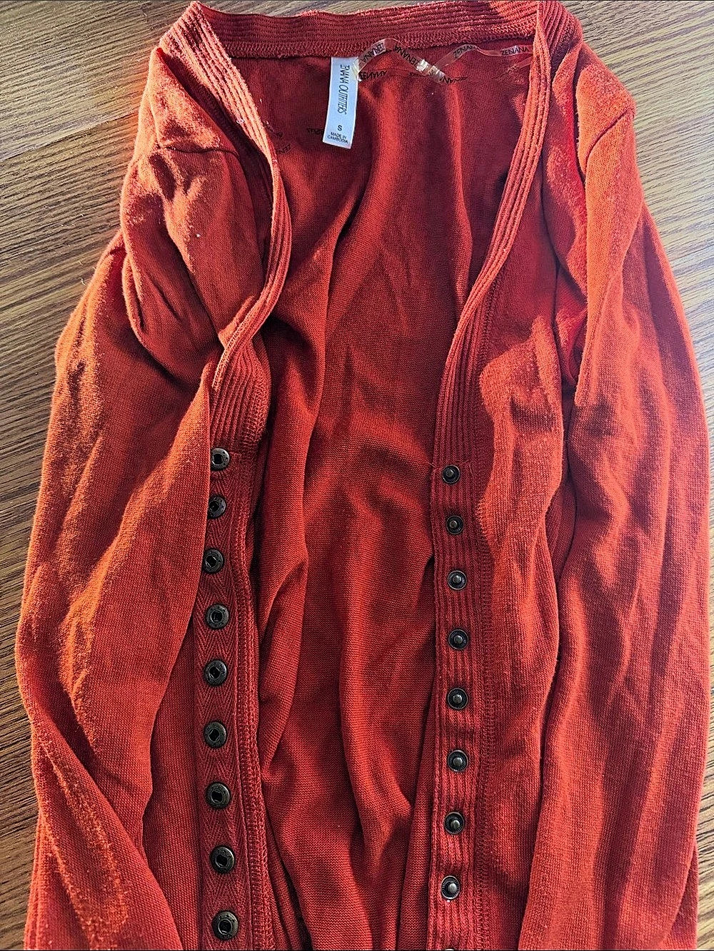 ZANANA OUTFITTERS Button-Front Cardigan in Orange Small Like New